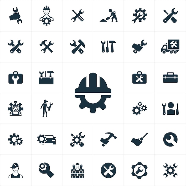 Repair icons universal set