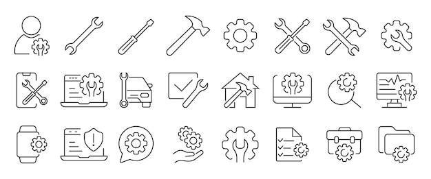 Repairing tools Toolkit Toolbox Wrench and screwdriver icon Work tools Repairing service tools