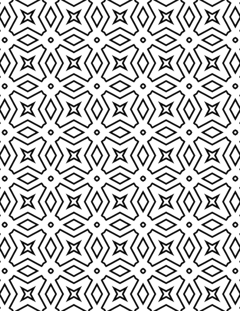 Repeated Geometric Pattern Background Illustration Black And White Lineart