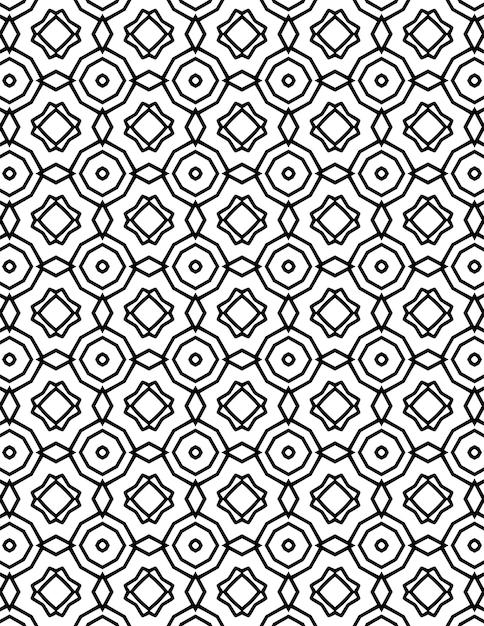Repeated Geometric Pattern Background Illustration Black And White Lineart
