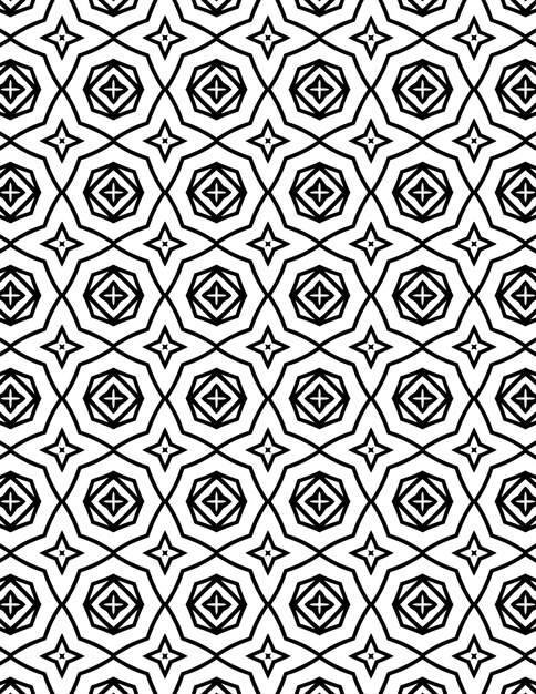 Repeated Geometric Pattern Background Illustration Black And White Lineart