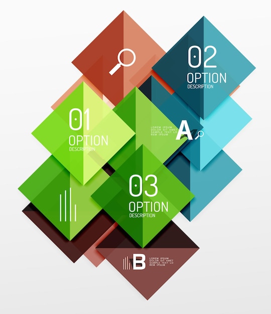 Repetition of overlapping color squares geometric modern background