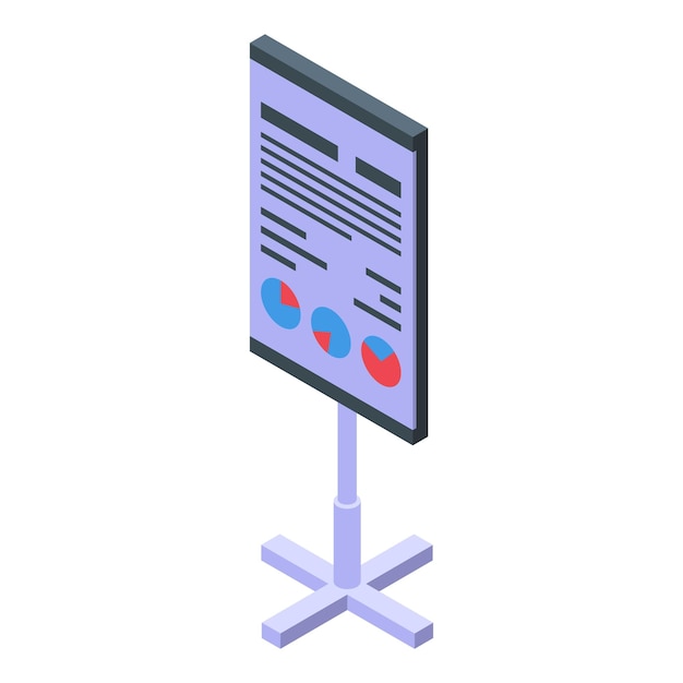 Report chart banner icon Isometric of report chart banner vector icon for web design isolated on white background