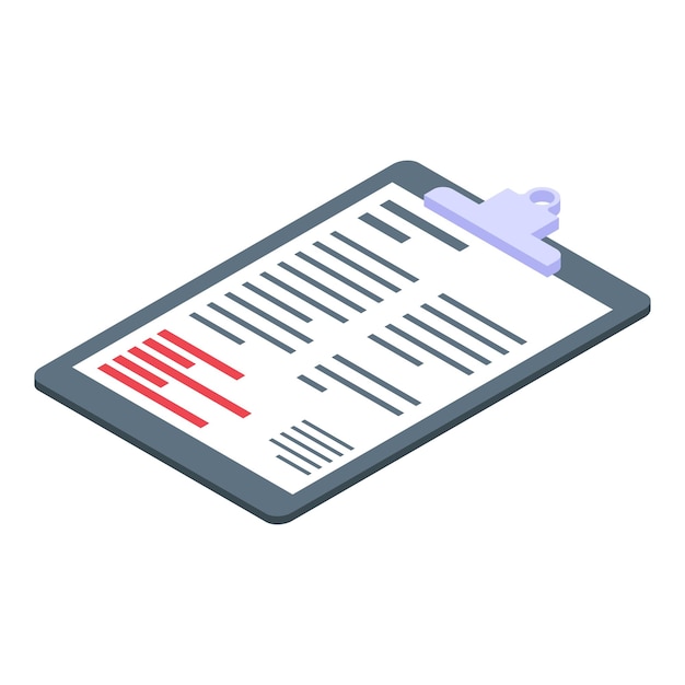 Report clipboard icon Isometric of report clipboard vector icon for web design isolated on white background