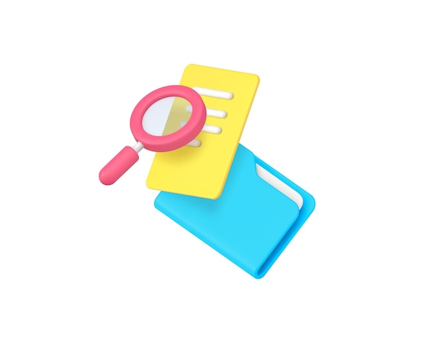 report paper document file folder research analyzing 3d icon realistic vector illustration