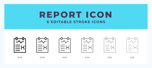 report vector icon for web and app editable stroke vector illustration