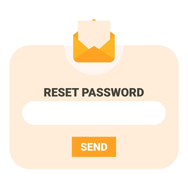 reset password form with envelope sending email notification