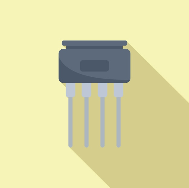 Resistance icon flat vector Electric circuit Electronic chip