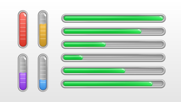 Resource Bar Set for Gaming UI Web Template for Video Games