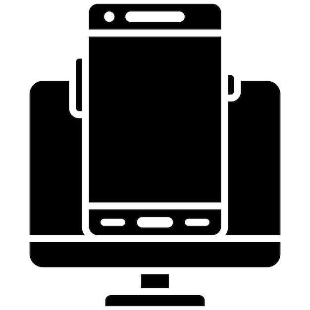 Responsive Design Glyph Solid Black Illustration