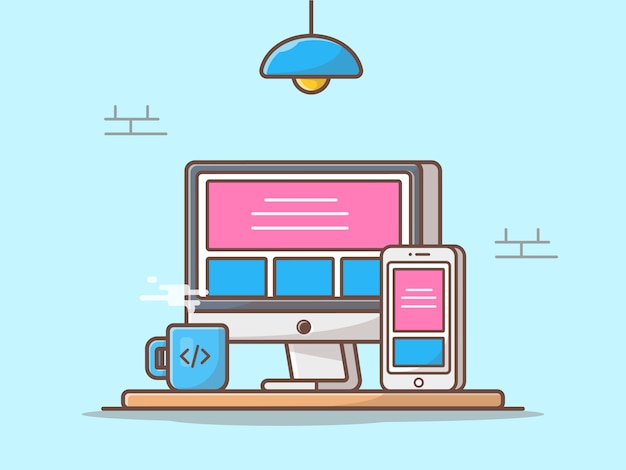 Responsive Website Vector Icon Illustration