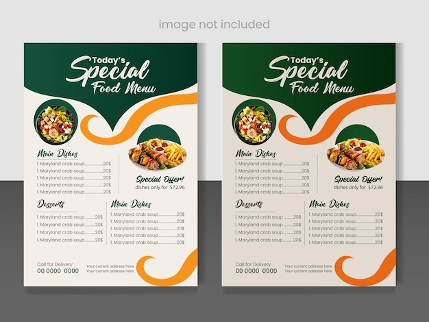 Restaurant cafe menu template design Food flyer