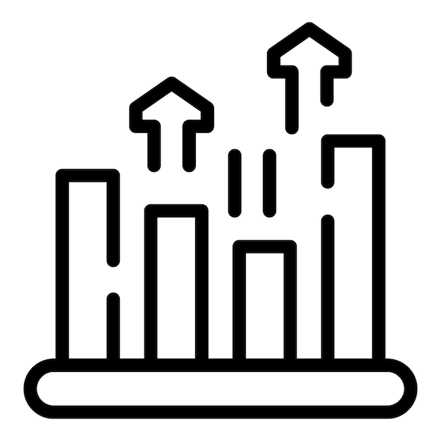 result money graph chart icon outline result money graph chart vector icon for web design isolated on white background