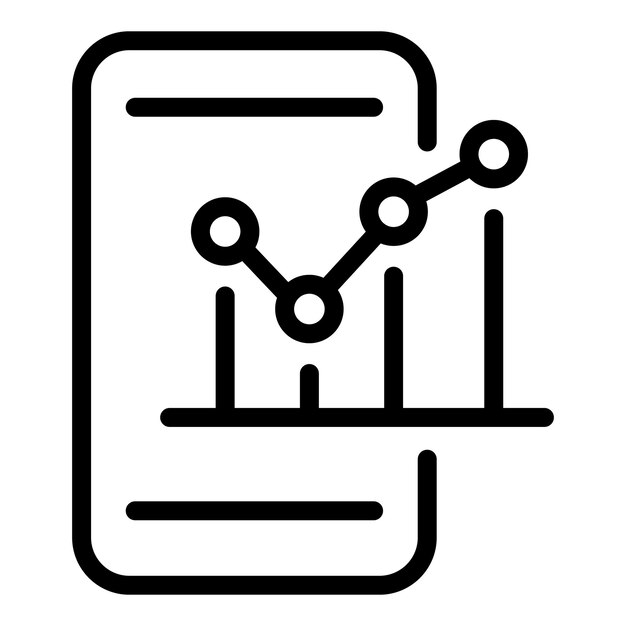 result money graph on phone icon outline result money graph on phone vector icon for web design isolated on white background