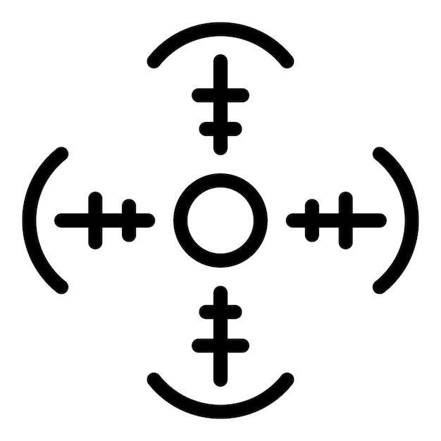 Reticle shape icon Outline reticle shape vector icon for web design isolated on white background