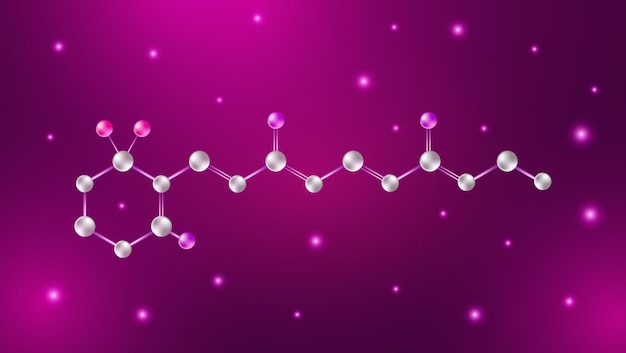 Retinol Chemical Molecule Red Background