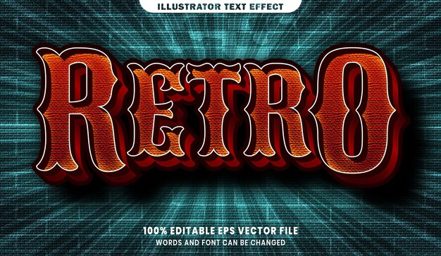 Retro 3d düzenlenebilir metin stili efekti