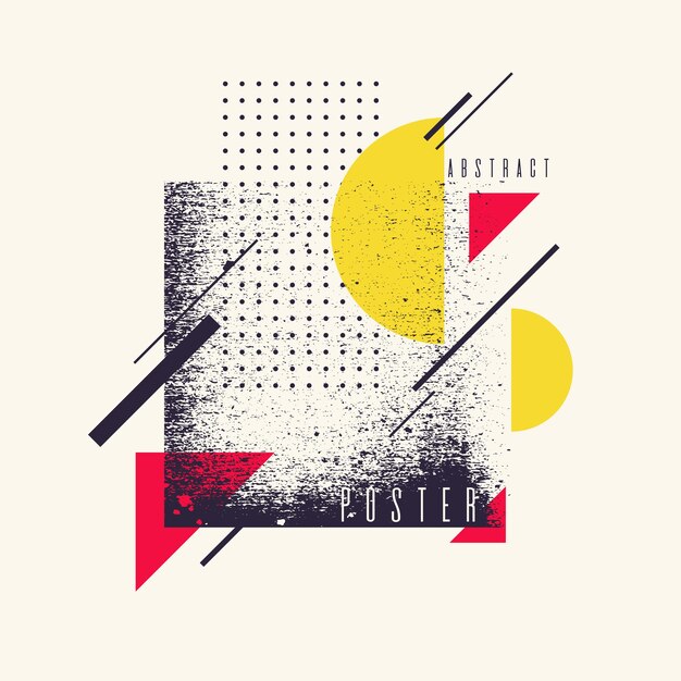 Retro abstrakt geometrisk baggrund. Plakaten med de flade figurer. Vektorillustration.