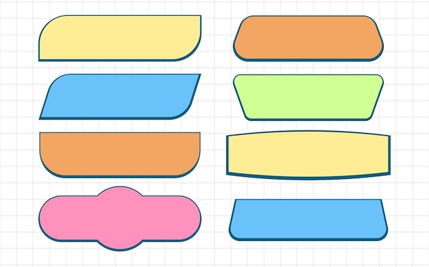 Retro Aesthetic Text Box Element Shape Set
