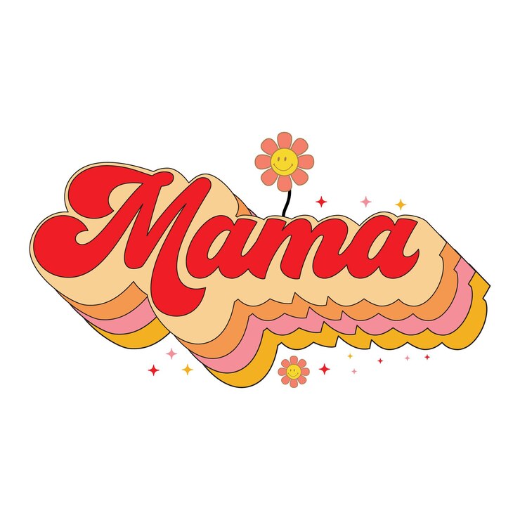 Vektör retro anne sublimasyon pngeps