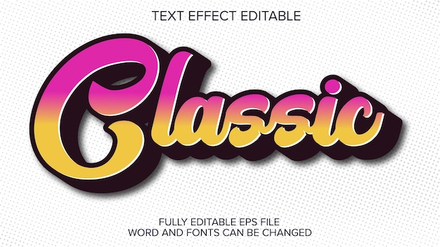 retro comic text effect 3d style editable vector