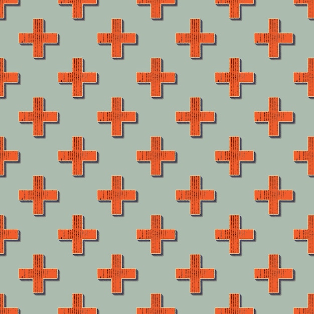 retro crosses pattern, abstract geometric background in 80s, 90s style. geometrical simple illustration