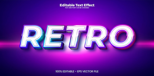 retro editable text effect in modern trend style