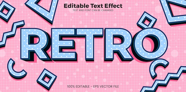 retro editable text effect in modern trend style