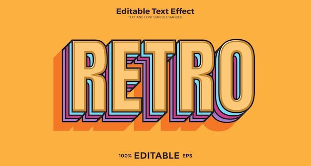 retro editable text effect in modern trend style