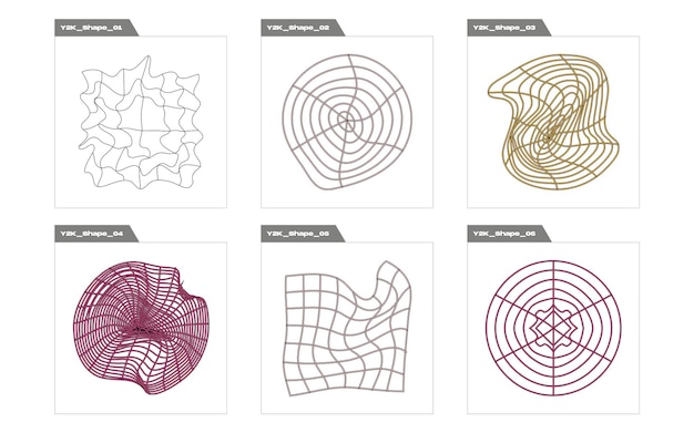 Retro futuristic elements for design Big collection of abstract graphic geometric symbols Flat minimalist icons