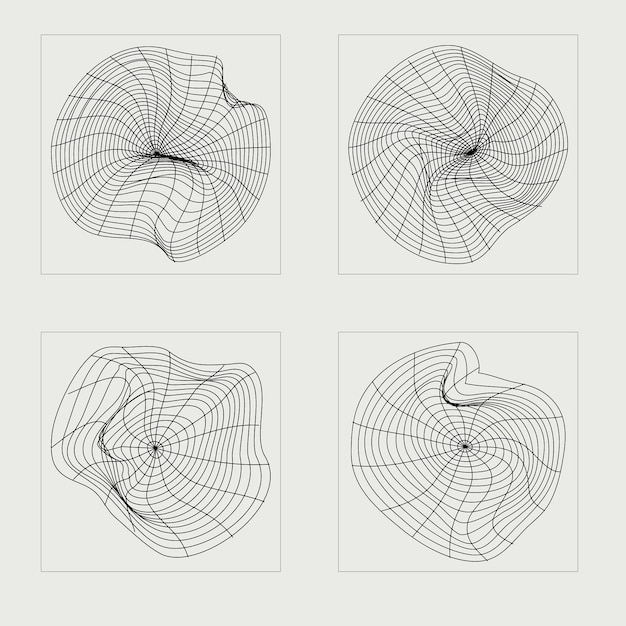Retro futuristic elements for design Extraordinary Graphic Assets Modern abstract forms