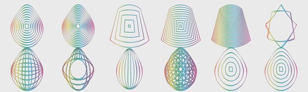 Retro futuristic elements for design Large set of retro objects for design ornaments for decoration