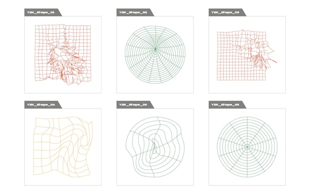Retro futuristic elements for design Retro futuristic graphic ornaments Flat minimalist icons