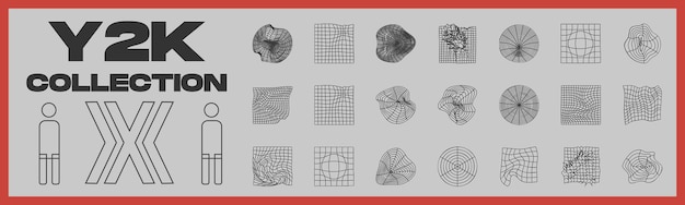 Retro futuristic elements for design Retro futuristic graphic ornaments Templates for notes posters