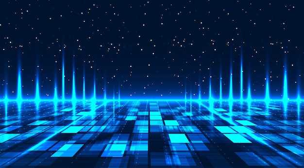 Retro futuristisk baggrund. Digitalt landskab, cyber-koncept