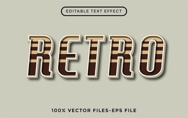 Retro - illustrator editable text effect Premium Vector