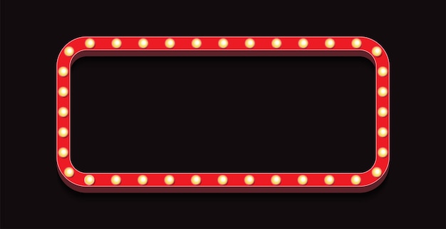 Retro lightbox board template realistic style