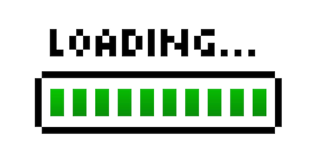 Retro loading bar loading pixel style set of loading icons retro style