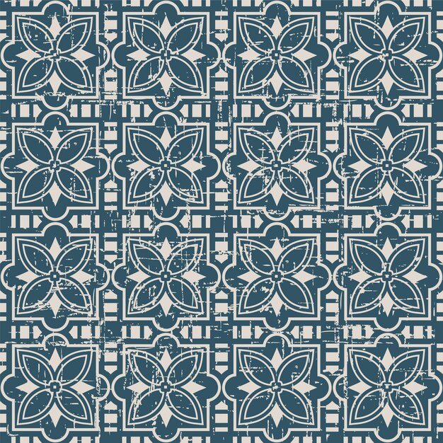 retro pattern with square cross starflower