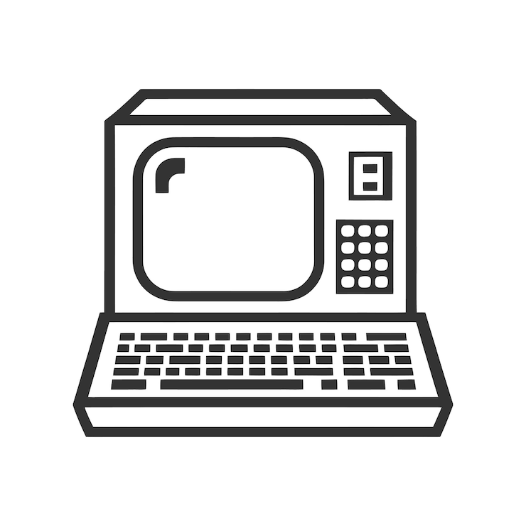 Vektör retro pc icon vector illustration