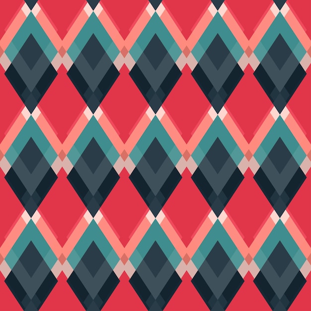 Retro red rhombus seamless pattern