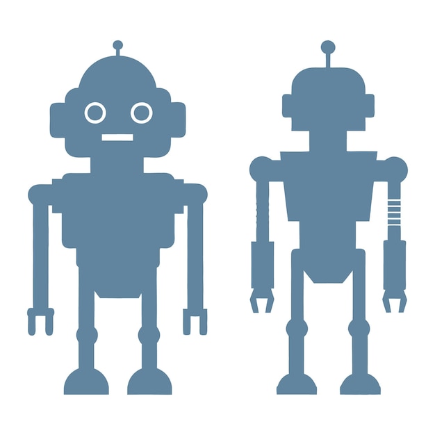 Retro Robot Silhouettes