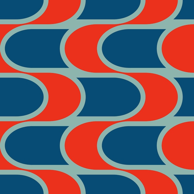 Retro seamless pattern in the style of the 70s and 60s