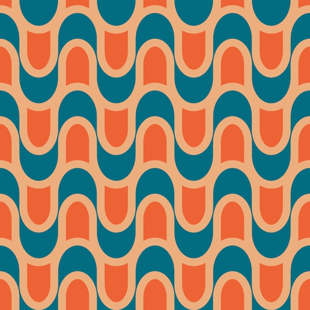 Retro seamless pattern in the style of the 70s and 60s