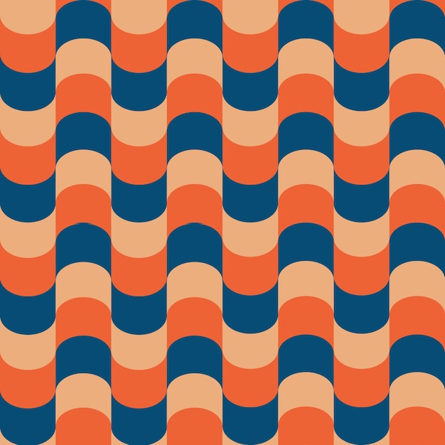Retro seamless pattern in the style of the 70s and 60s