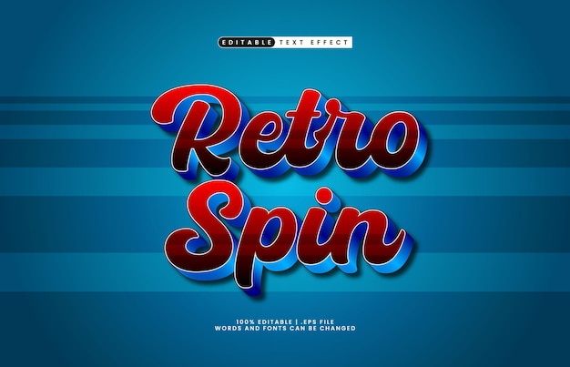 retro spin editable text effect with a retro and vintage text style