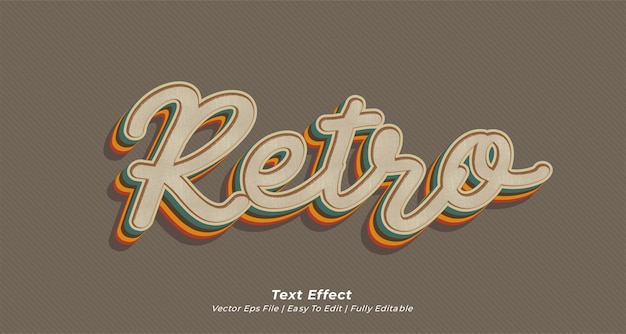 Retro style text effect editable 3d font style