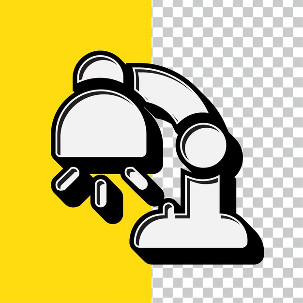 retro style white table lamp icon with editable yellow backdrop