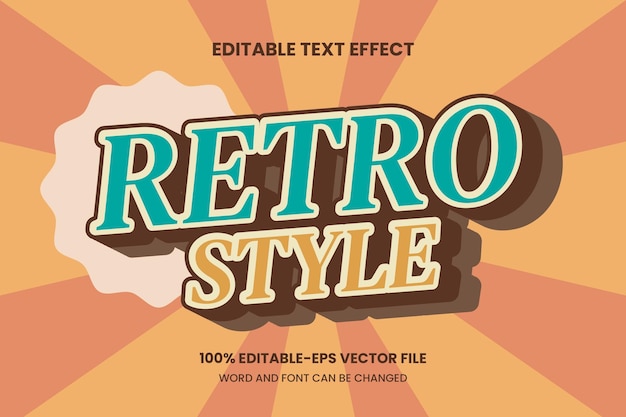 Retro Tarzı Düzenlenebilir Metin Efekti