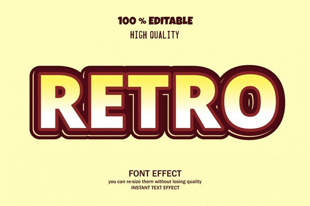 Retro text, editable font effect